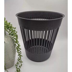 Vintage 1970s 80s Heller Canada 12" Black Trash Can Storage Bin, MCM Mid Century